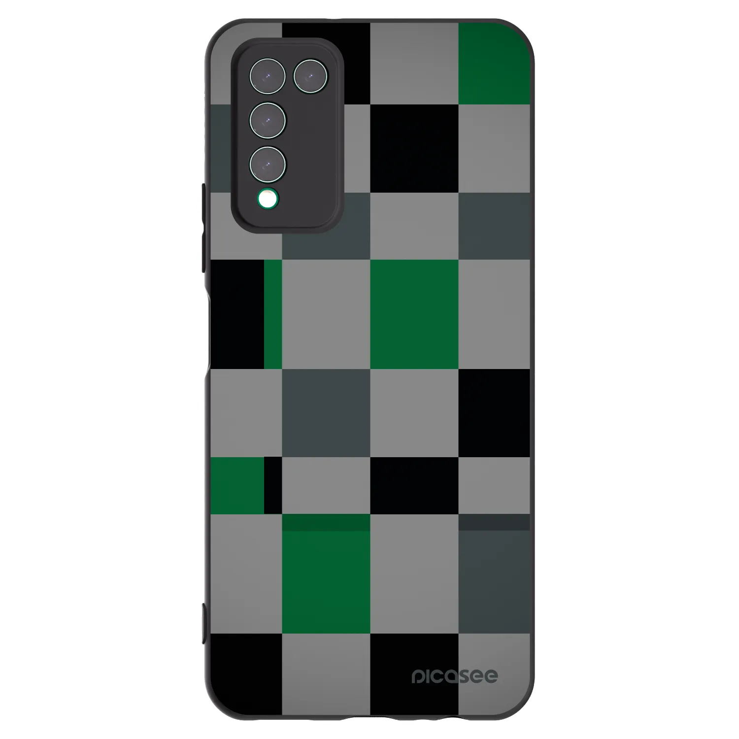 Picasee silikonski črni ovitek za Honor 10X Lite - Block Grid