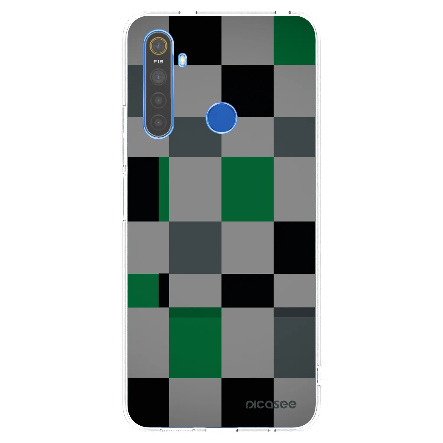 Picasee silikonski prozorni ovitek za Realme 5 - Block Grid