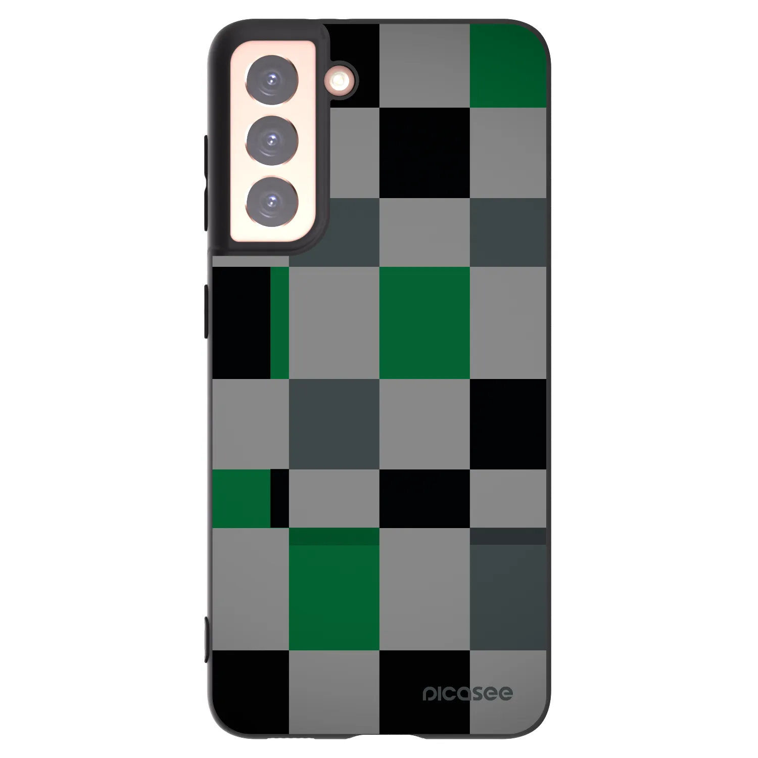 Picasee silikonski črni ovitek za Samsung Galaxy S21 5G G991B - Block Grid