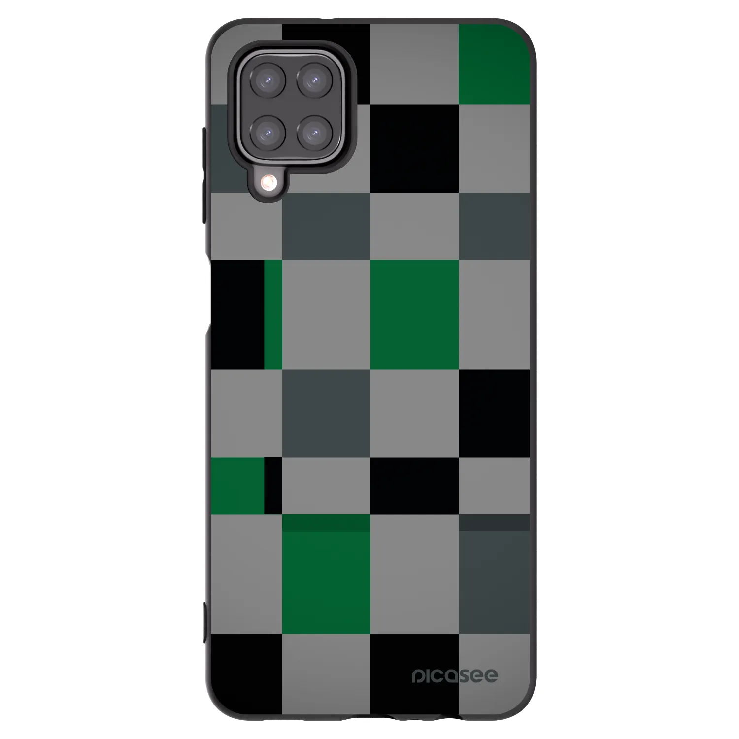 Picasee silikonski črni ovitek za Samsung Galaxy A12 A125F - Block Grid