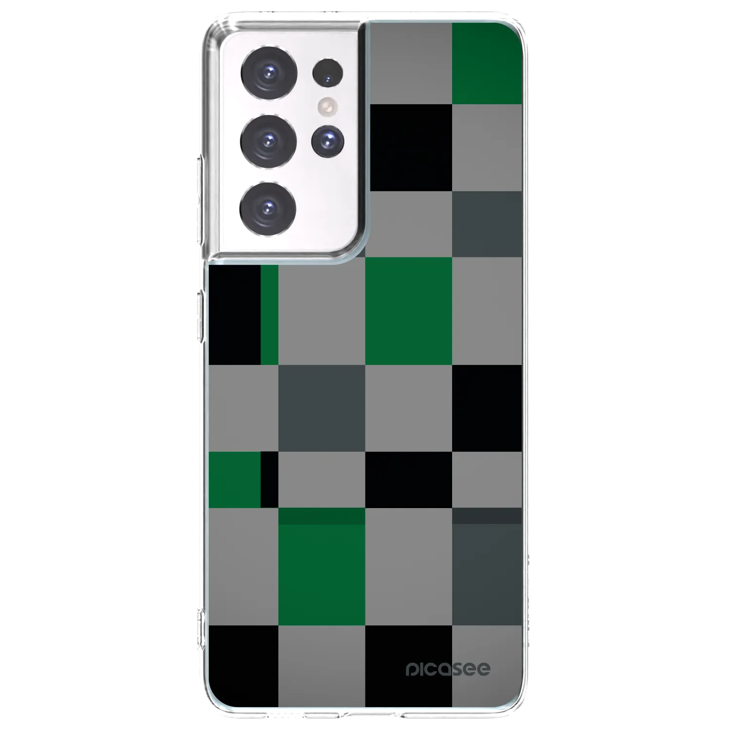 Picasee silikonski prozorni ovitek za Samsung Galaxy S21 Ultra 5G G998B - Block Grid