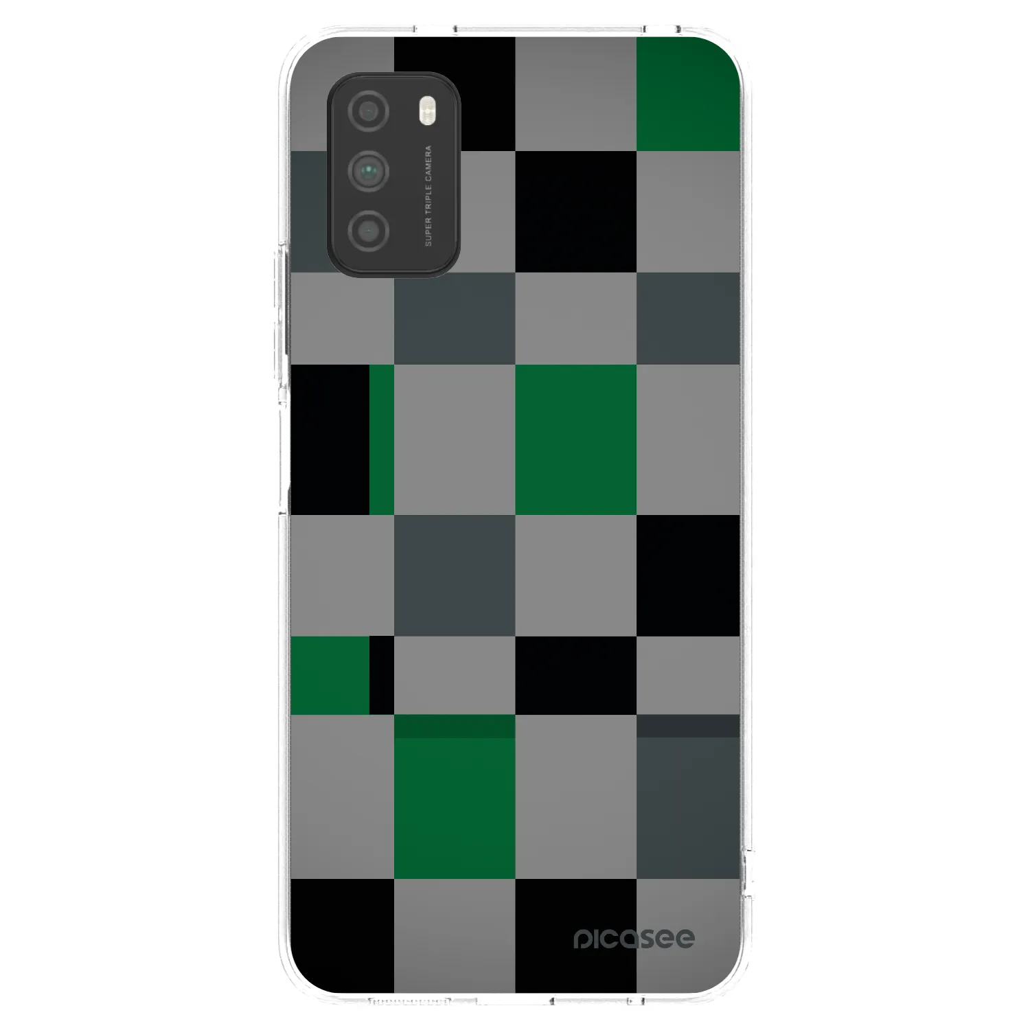 Picasee silikonski prozorni ovitek za Xiaomi Poco M3 - Block Grid