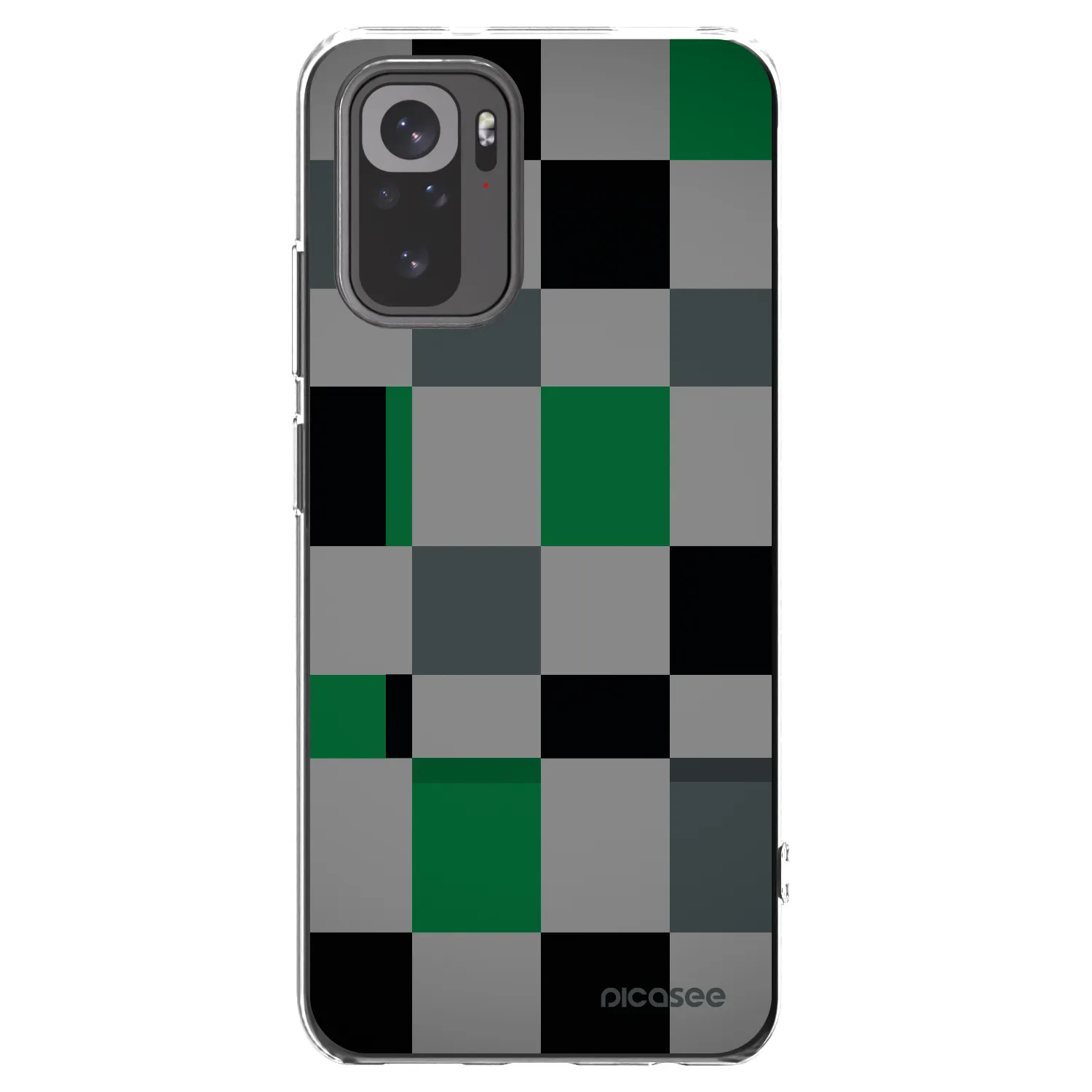 Picasee silikonski prozorni ovitek za Xiaomi Redmi Note 10 - Block Grid