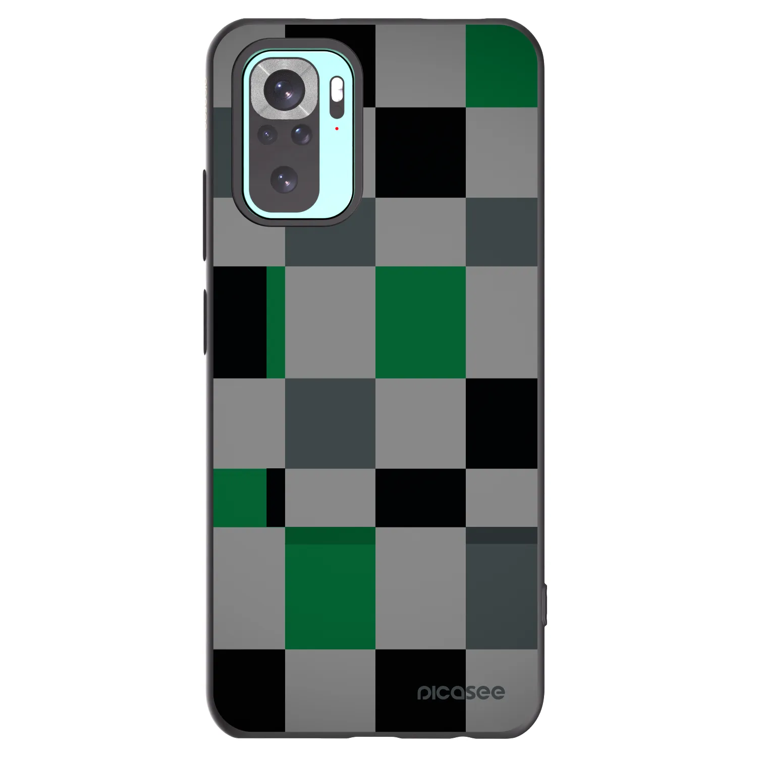 Picasee silikonski črni ovitek za Xiaomi Redmi Note 10 Pro - Block Grid