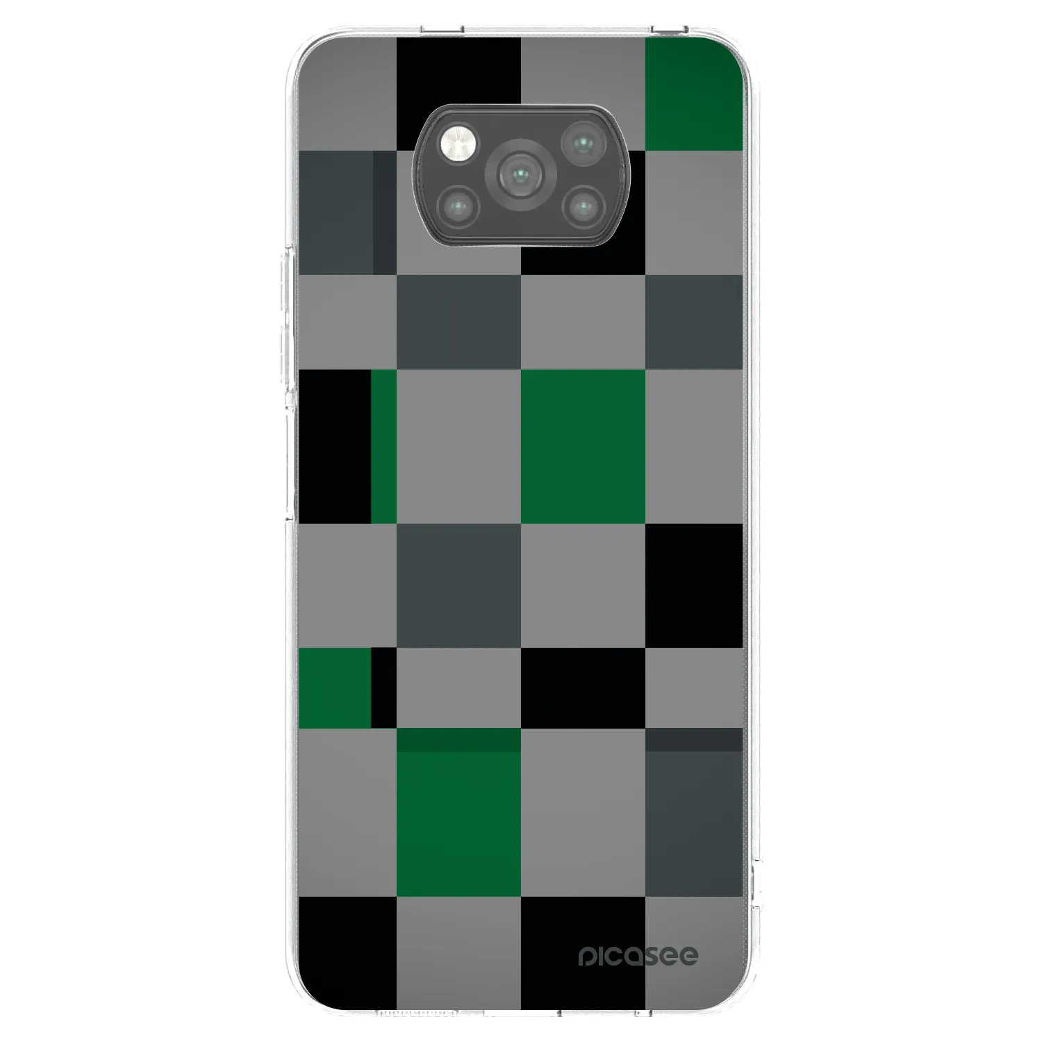 Picasee silikonski črni ovitek za Xiaomi Poco X3 Pro - Block Grid