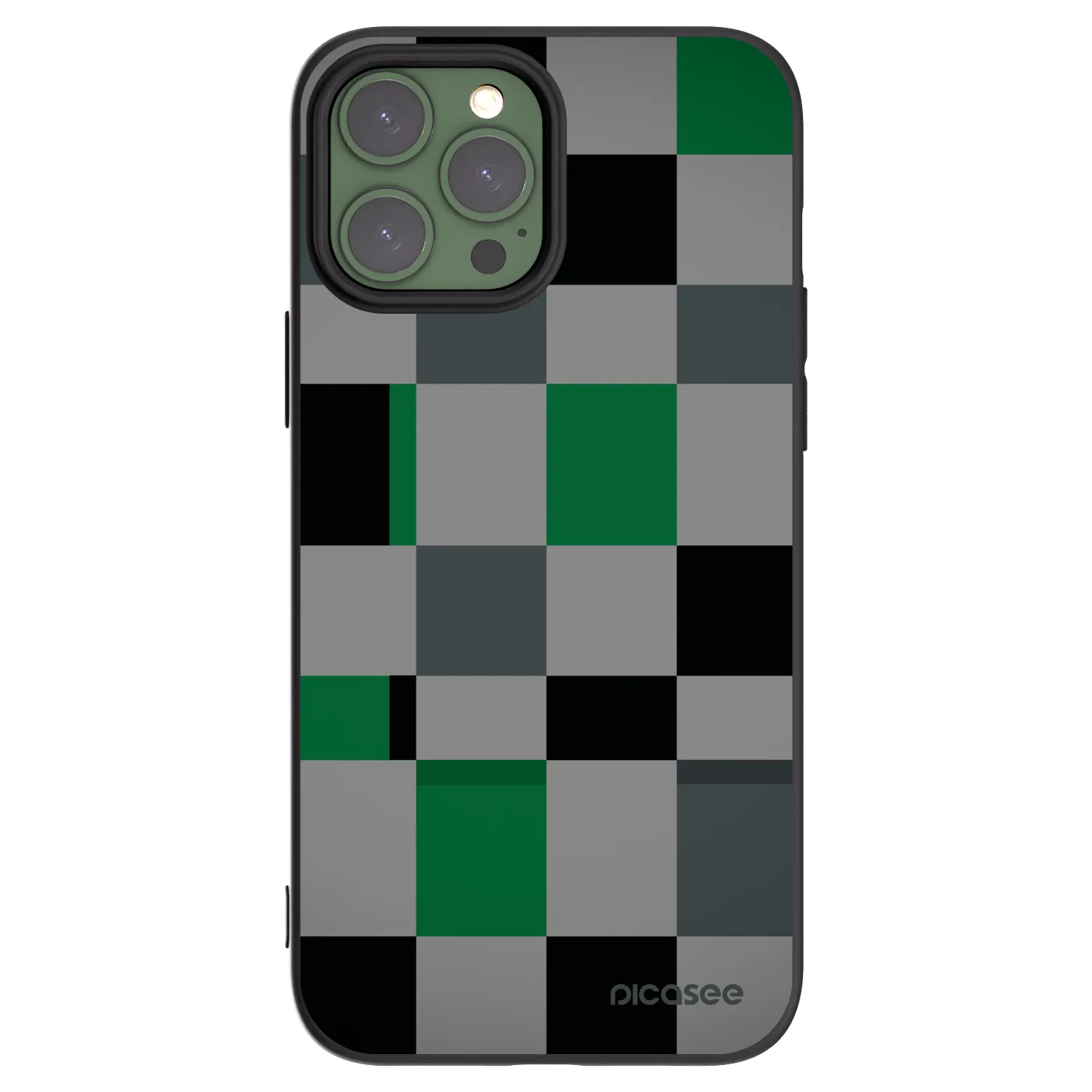 Picasee silikonski črni ovitek za Apple iPhone 13 Pro Max - Block Grid