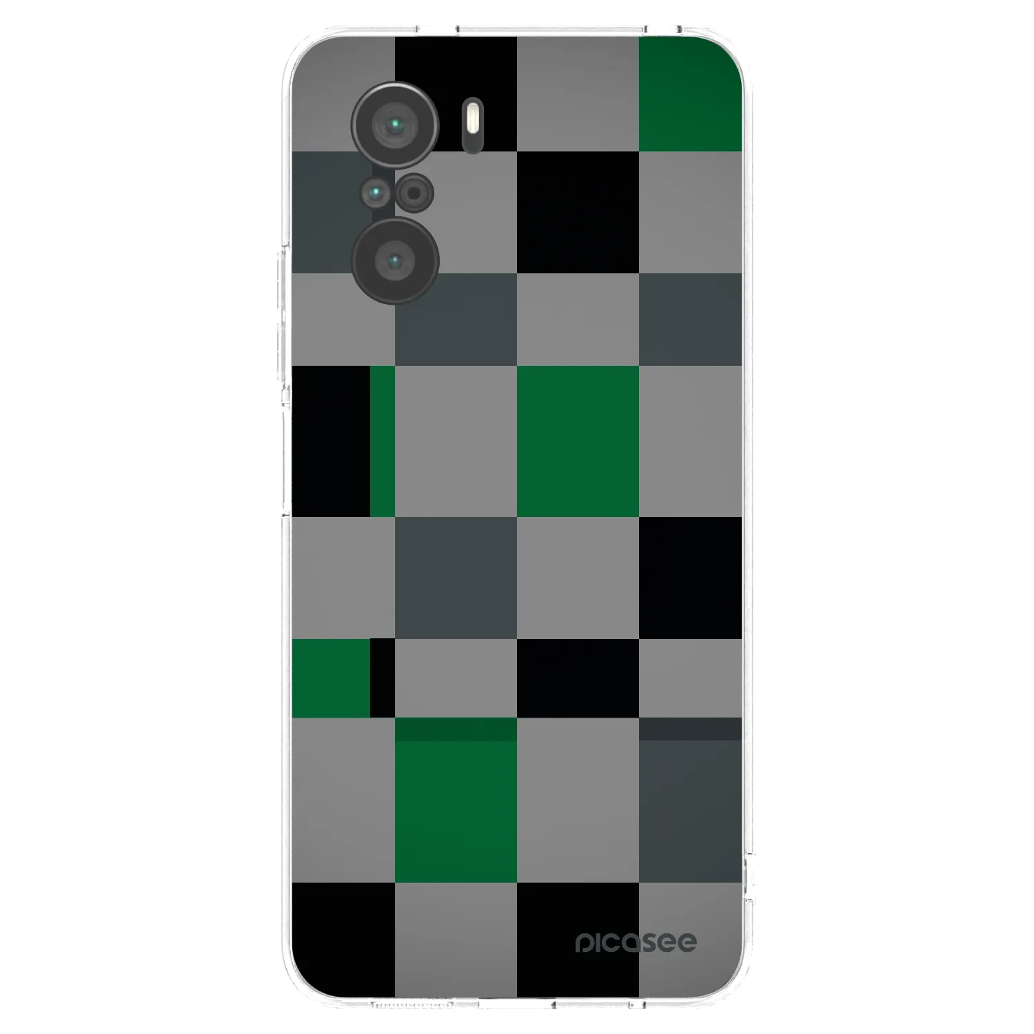 Picasee silikonski prozorni ovitek za Xiaomi Poco F3 - Block Grid