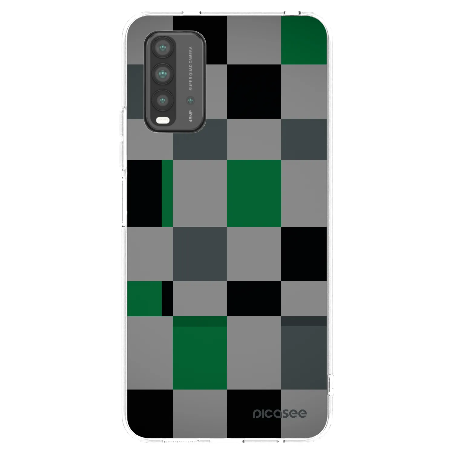 Picasee silikonski črni ovitek za Xiaomi Redmi 9T - Block Grid