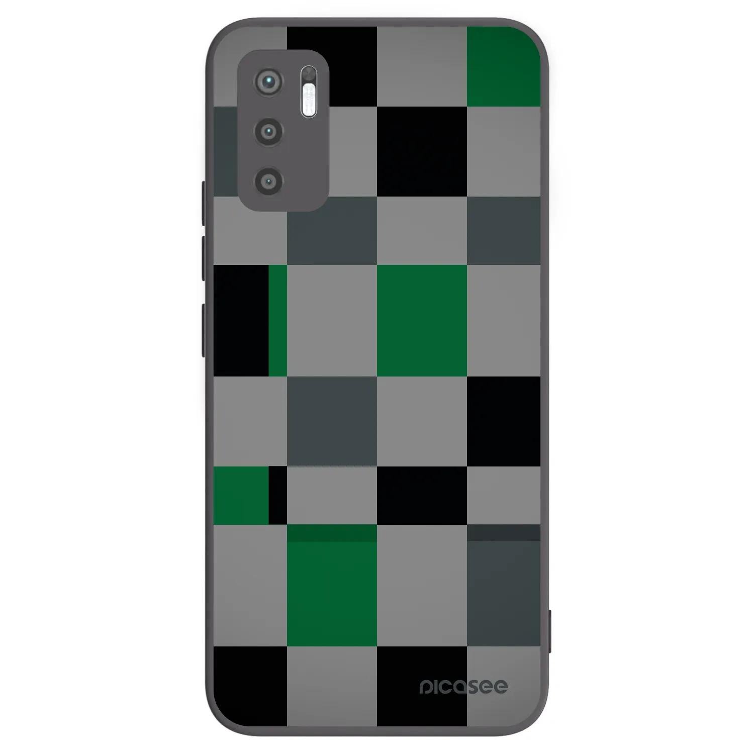 Picasee silikonski črni ovitek za Xiaomi Redmi Note 10 5G - Block Grid