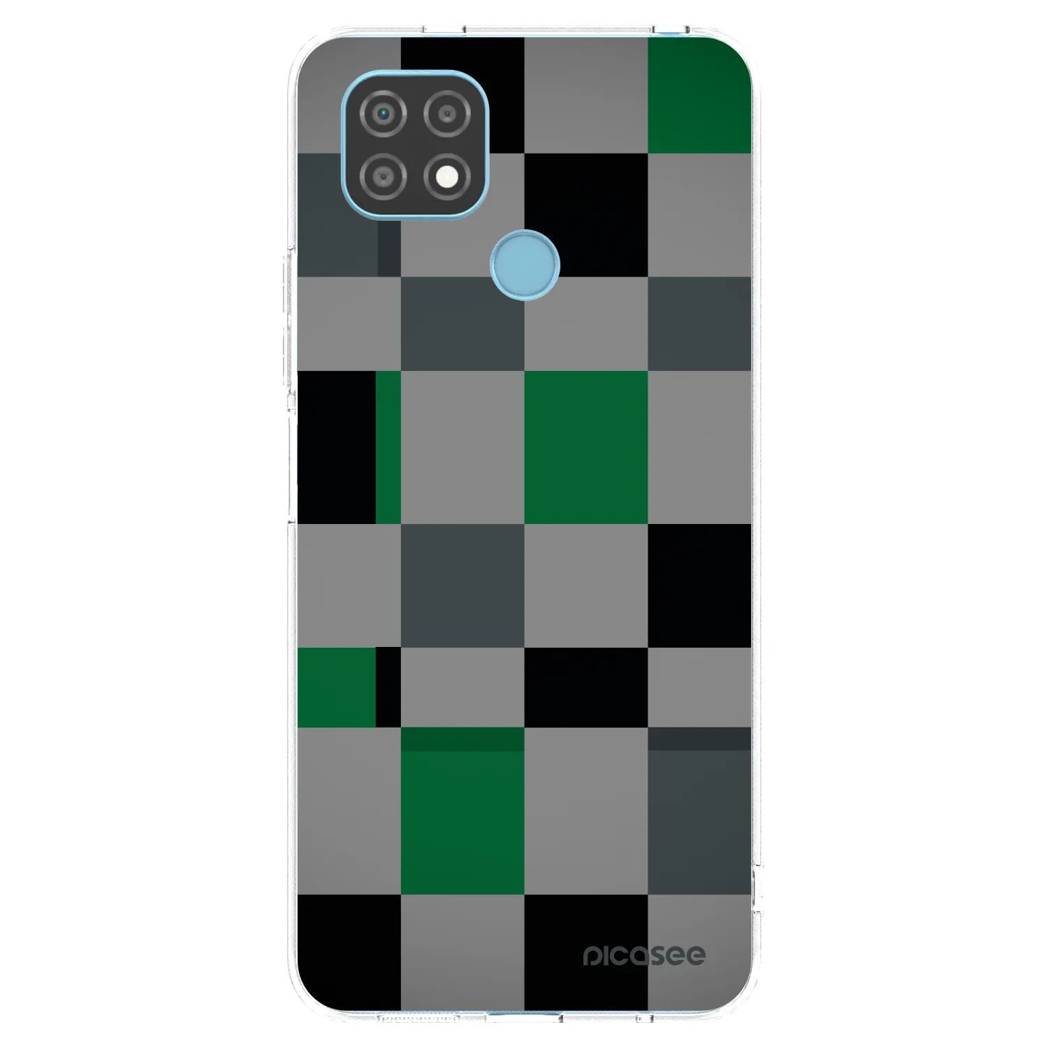 Picasee silikonski prozorni ovitek za Realme C21 - Block Grid