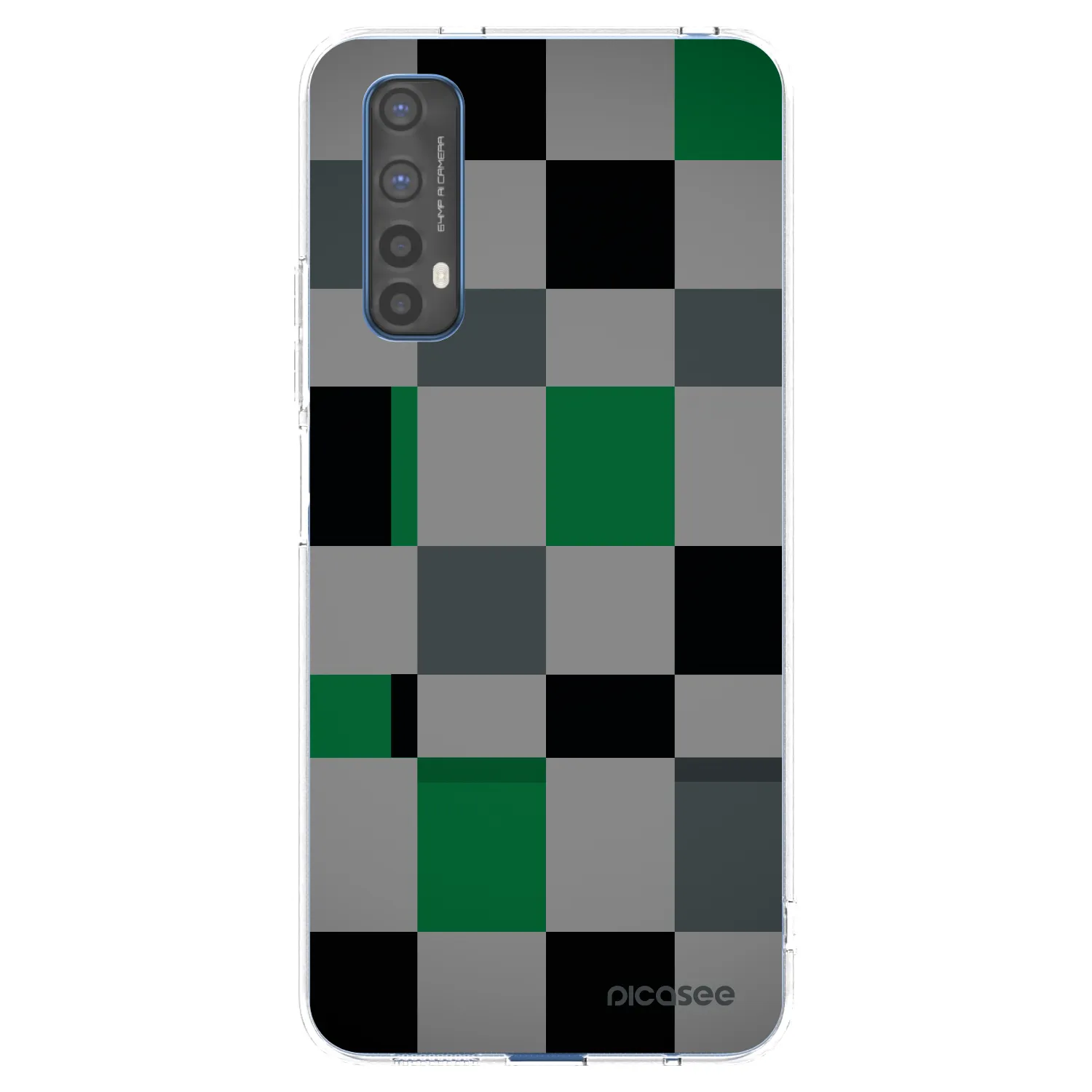 Picasee silikonski prozorni ovitek za Realme 7 - Block Grid