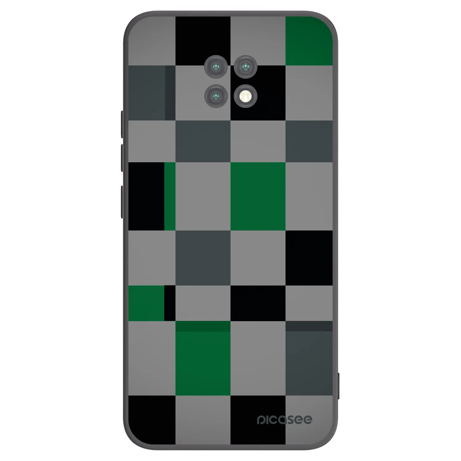 Picasee silikonski črni ovitek za Xiaomi Redmi Note 9T - Block Grid
