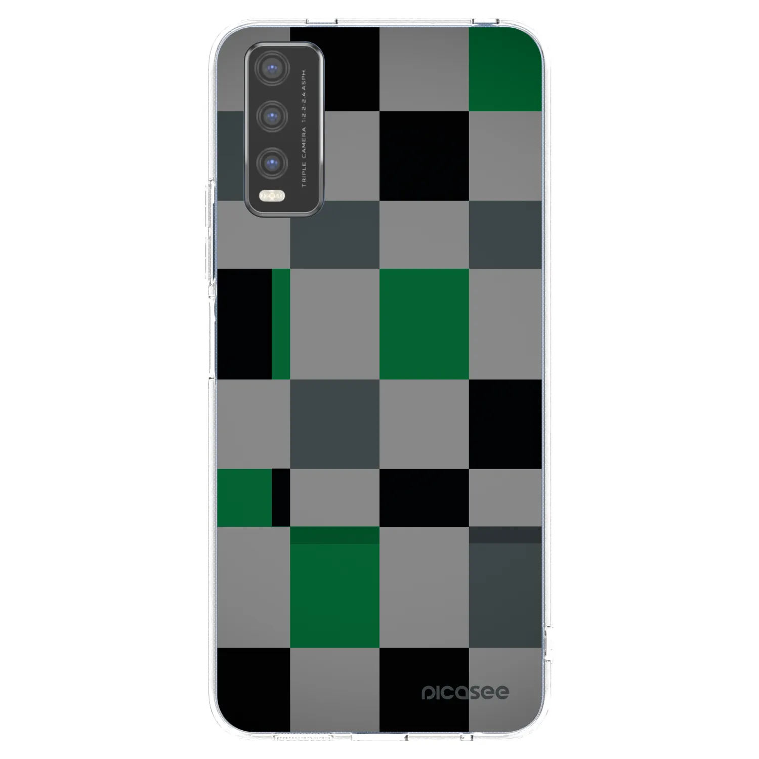 Picasee silikonski prozorni ovitek za Vivo Y20s - Block Grid