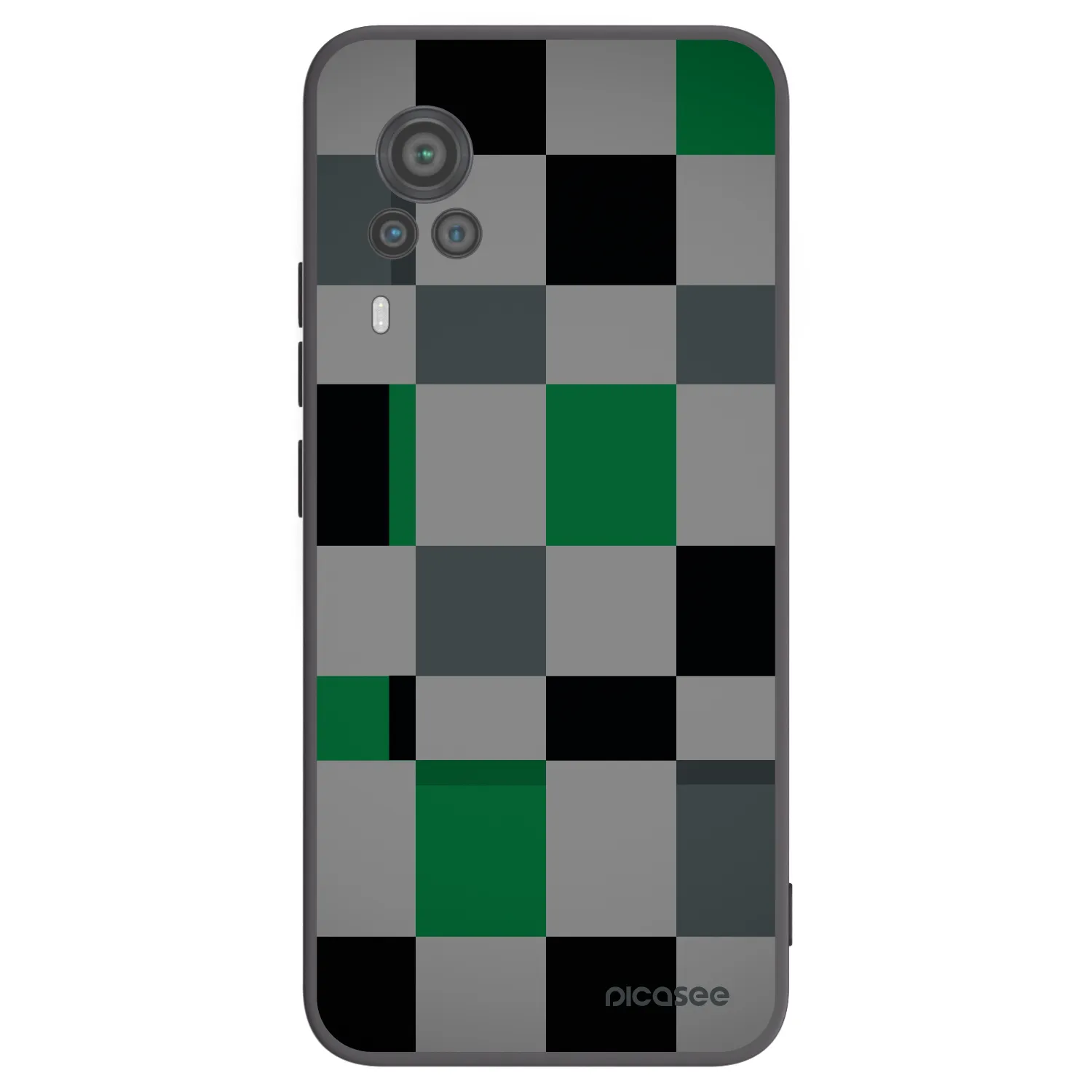 Picasee silikonski črni ovitek za Vivo X60 Pro 5G - Block Grid