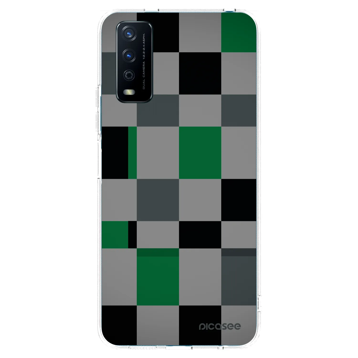 Picasee silikonski prozorni ovitek za Vivo Y11s - Block Grid