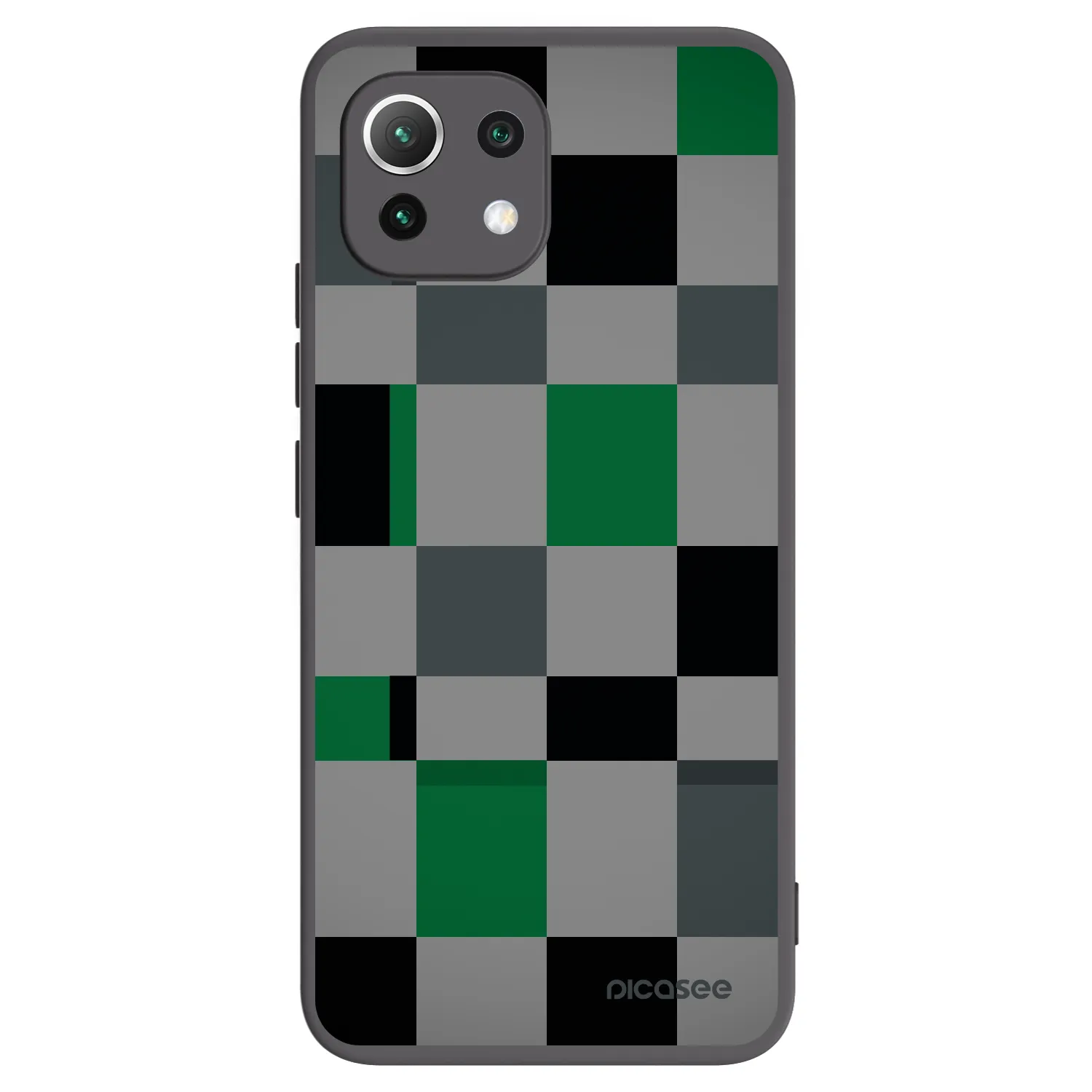 Picasee silikonski črni ovitek za Xiaomi 11 Lite 5G NE - Block Grid