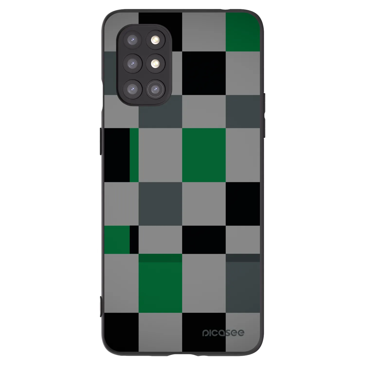 Picasee silikonski črni ovitek za OnePlus 8T - Block Grid