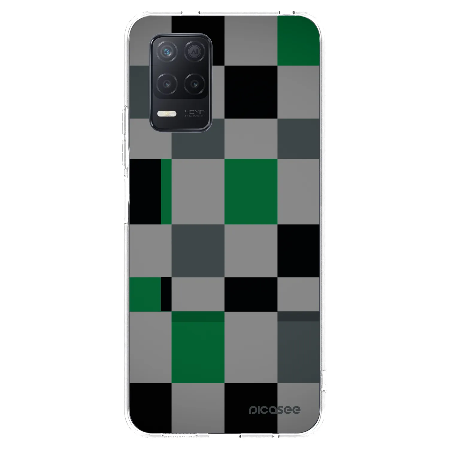 Picasee silikonski prozorni ovitek za Realme 8 5G - Block Grid