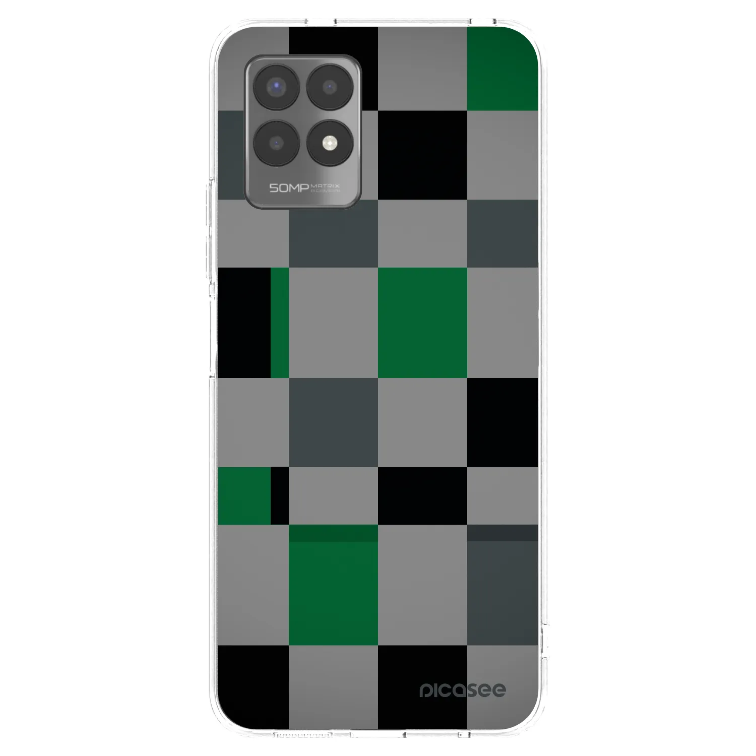 Picasee silikonski prozorni ovitek za Realme 8i - Block Grid