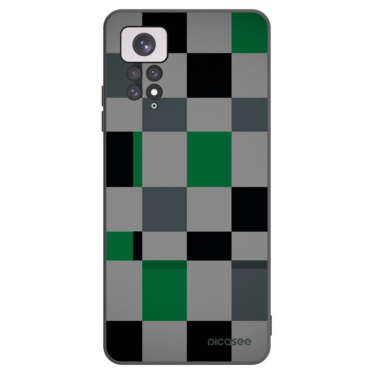 Picasee silikonski črni ovitek za Xiaomi Redmi Note 11 - Block Grid