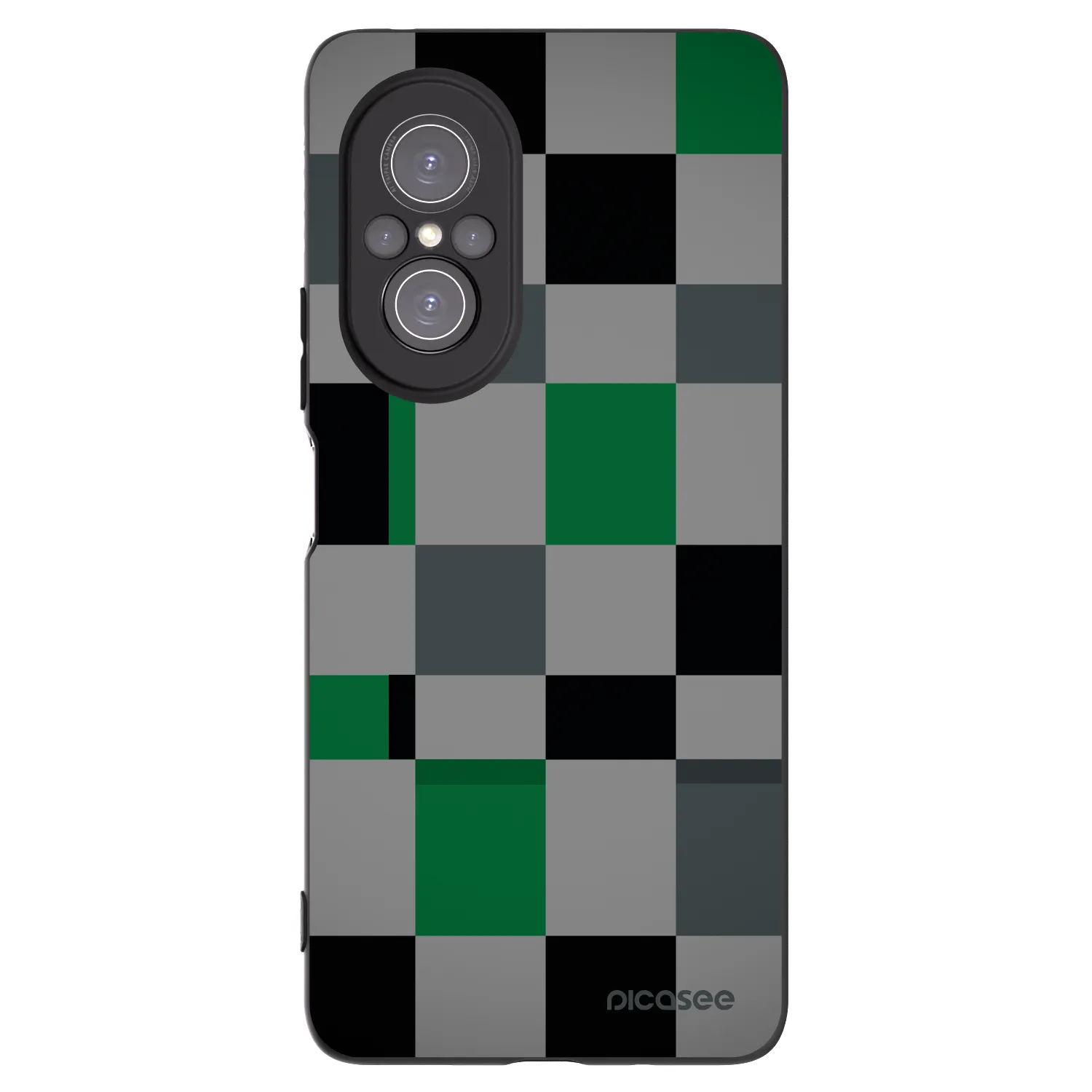 Picasee silikonski črni ovitek za Huawei Nova 9 SE - Block Grid