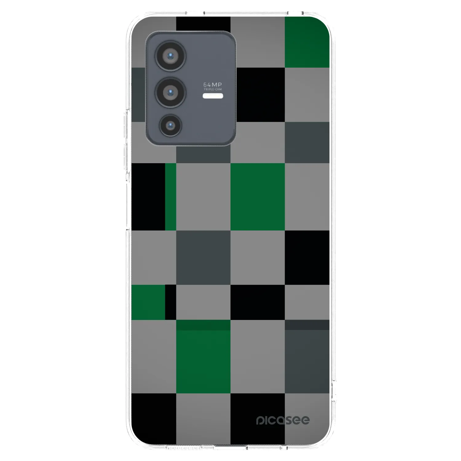 Picasee silikonski prozorni ovitek za Vivo V23 5G - Block Grid