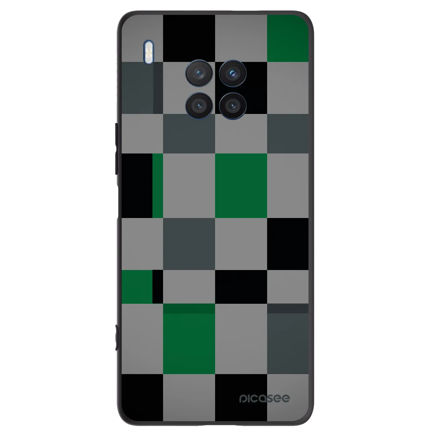 Picasee silikonski črni ovitek za Honor 50 Lite - Block Grid