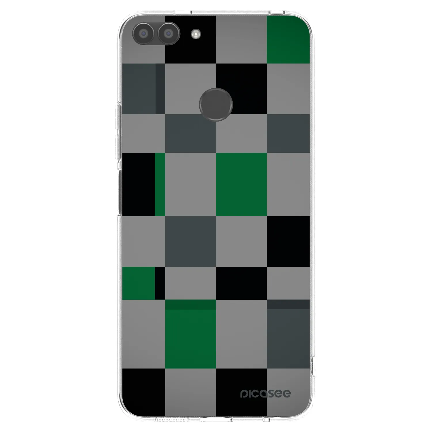 Picasee silikonski prozorni ovitek za Huawei P Smart - Block Grid