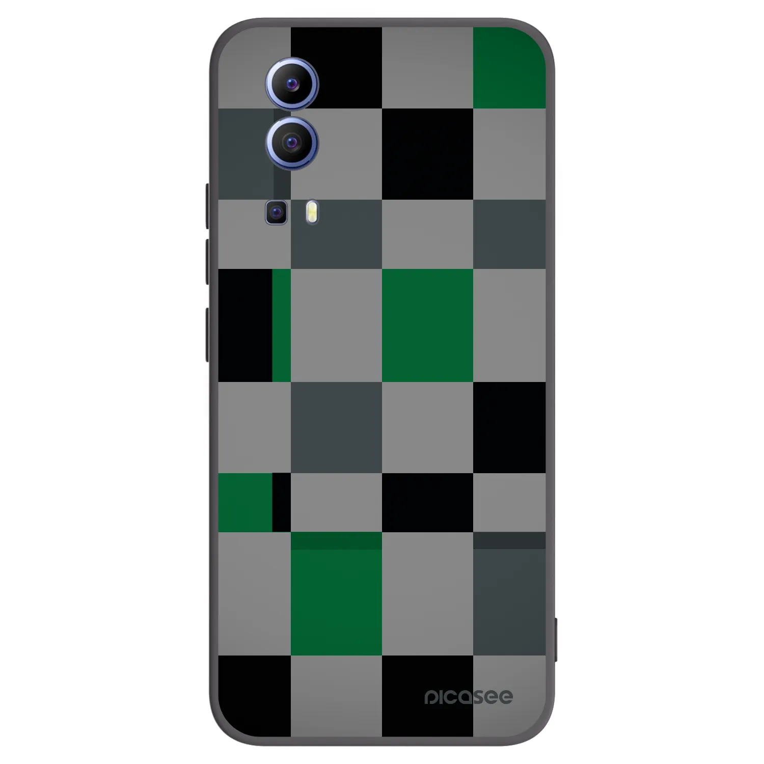 Picasee silikonski črni ovitek za Vivo Y52 5G - Block Grid