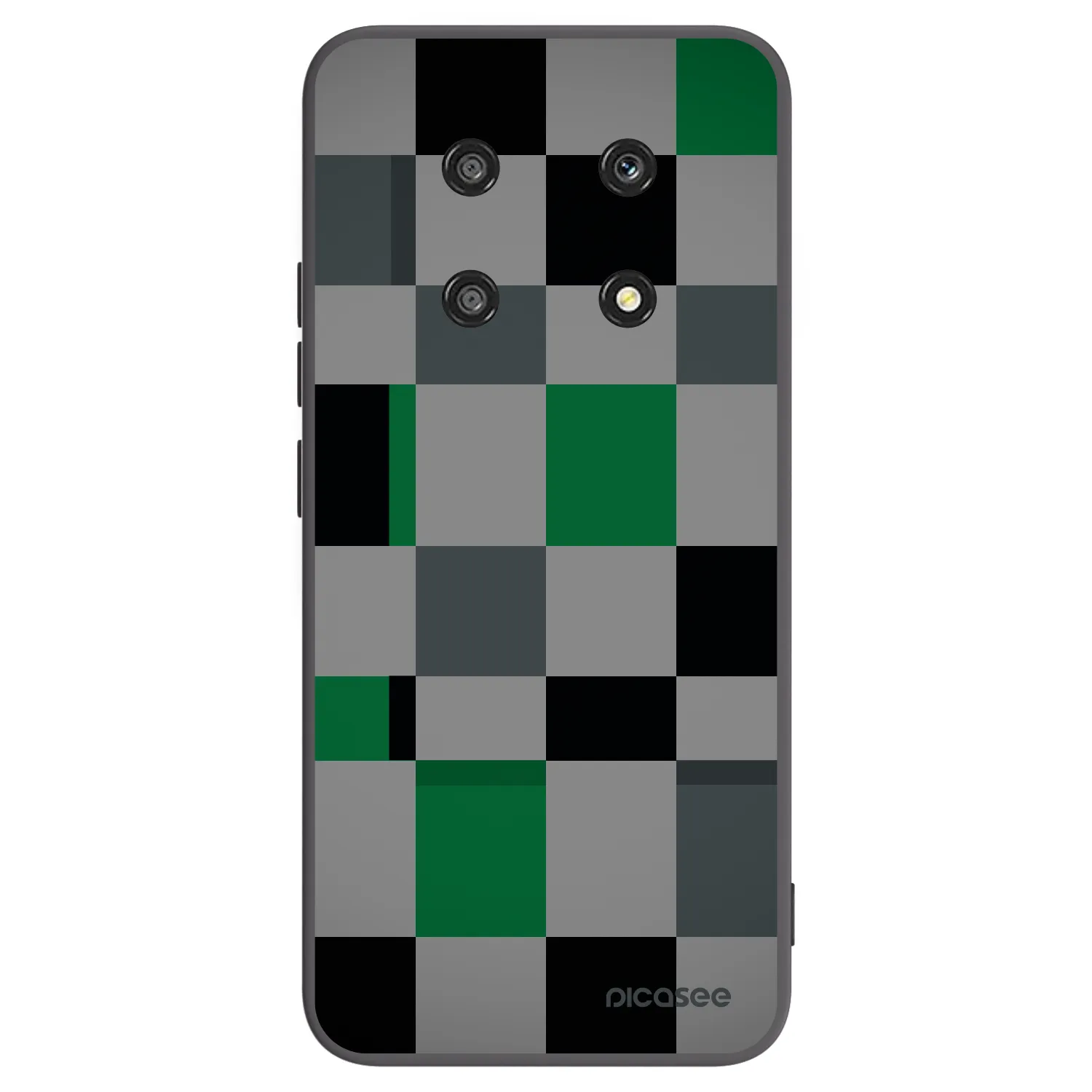 Picasee silikonski črni ovitek za Honor Magic4 Lite 5G - Block Grid