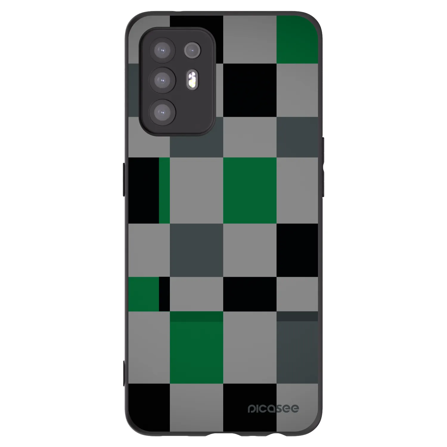 Picasee silikonski črni ovitek za OPPO A94 5G - Block Grid