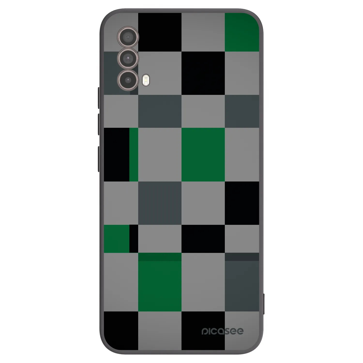 Picasee silikonski črni ovitek za Motorola Moto E40 - Block Grid