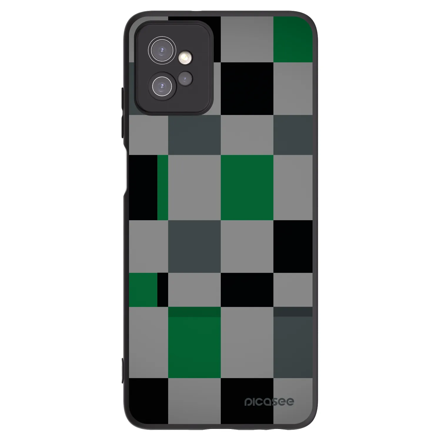 Picasee silikonski črni ovitek za Motorola Moto G32 - Block Grid