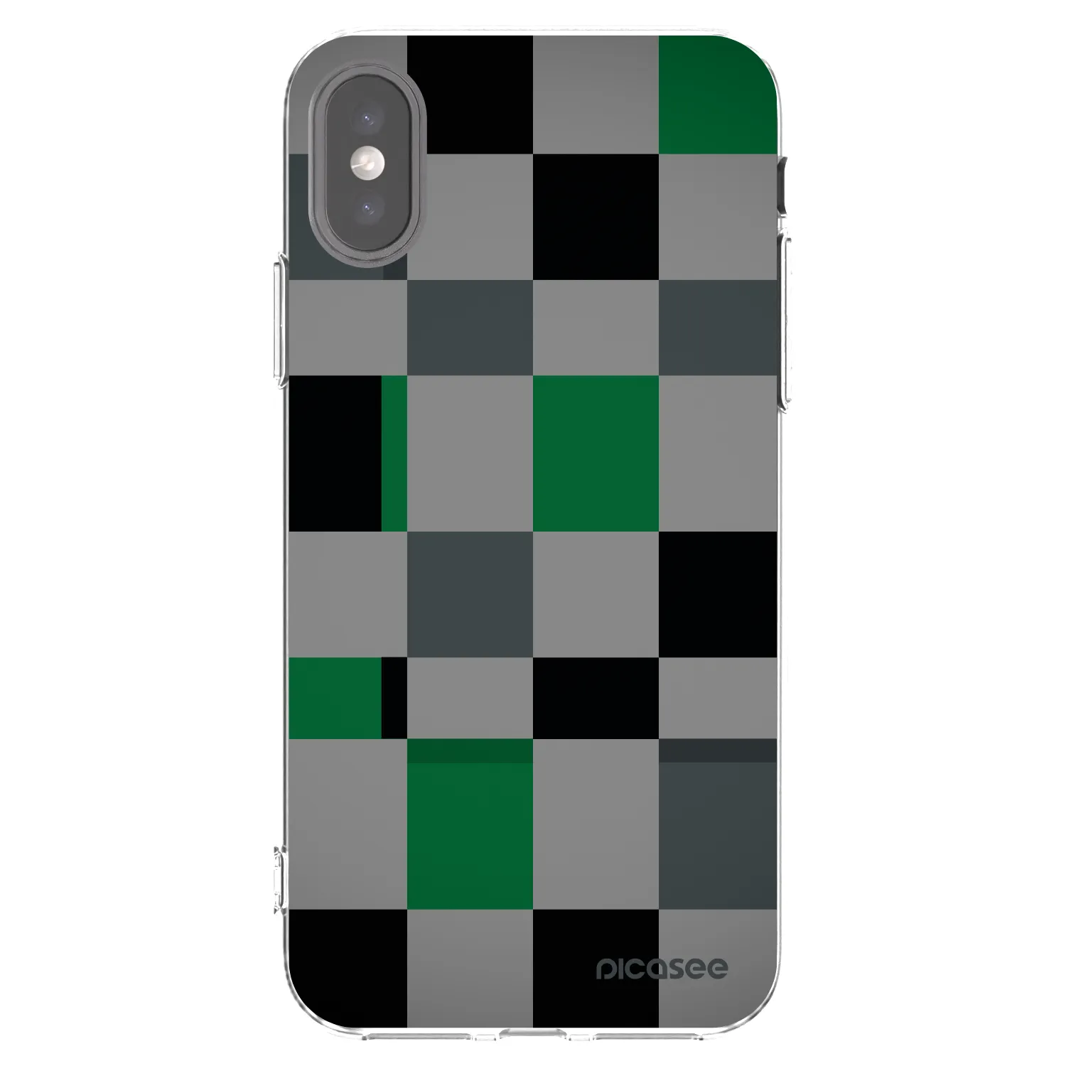 Picasee silikonski prozorni ovitek za Apple iPhone X/XS - Block Grid