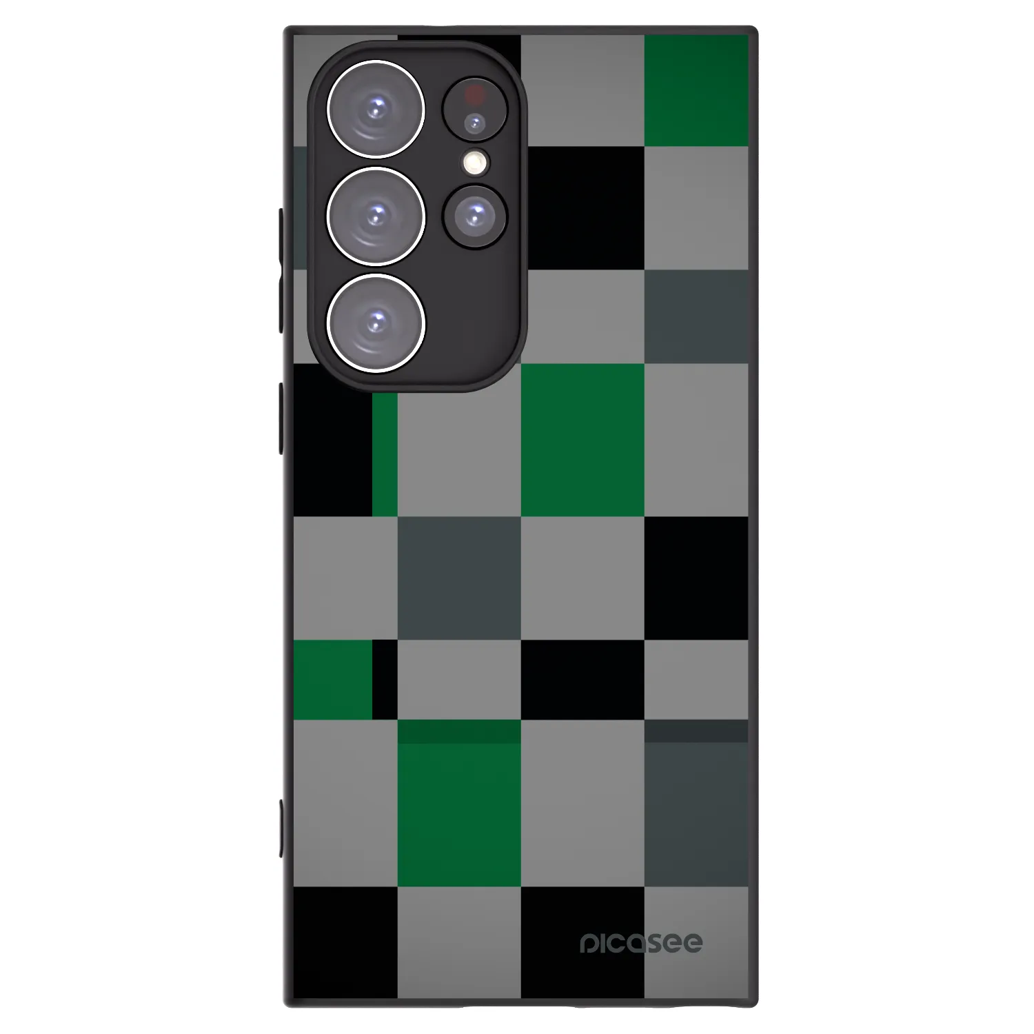 Picasee silikonski črni ovitek za Samsung Galaxy S23 Ultra 5G - Block Grid