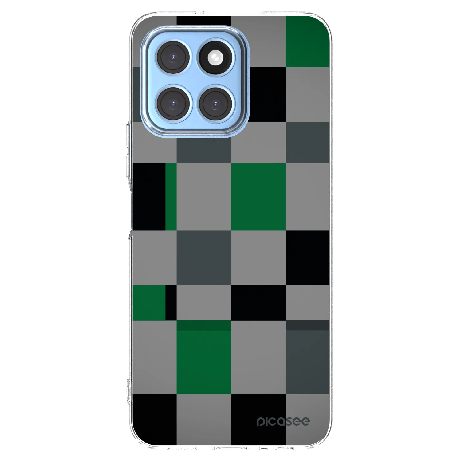 Picasee silikonski prozorni ovitek za Honor X8 5G - Block Grid