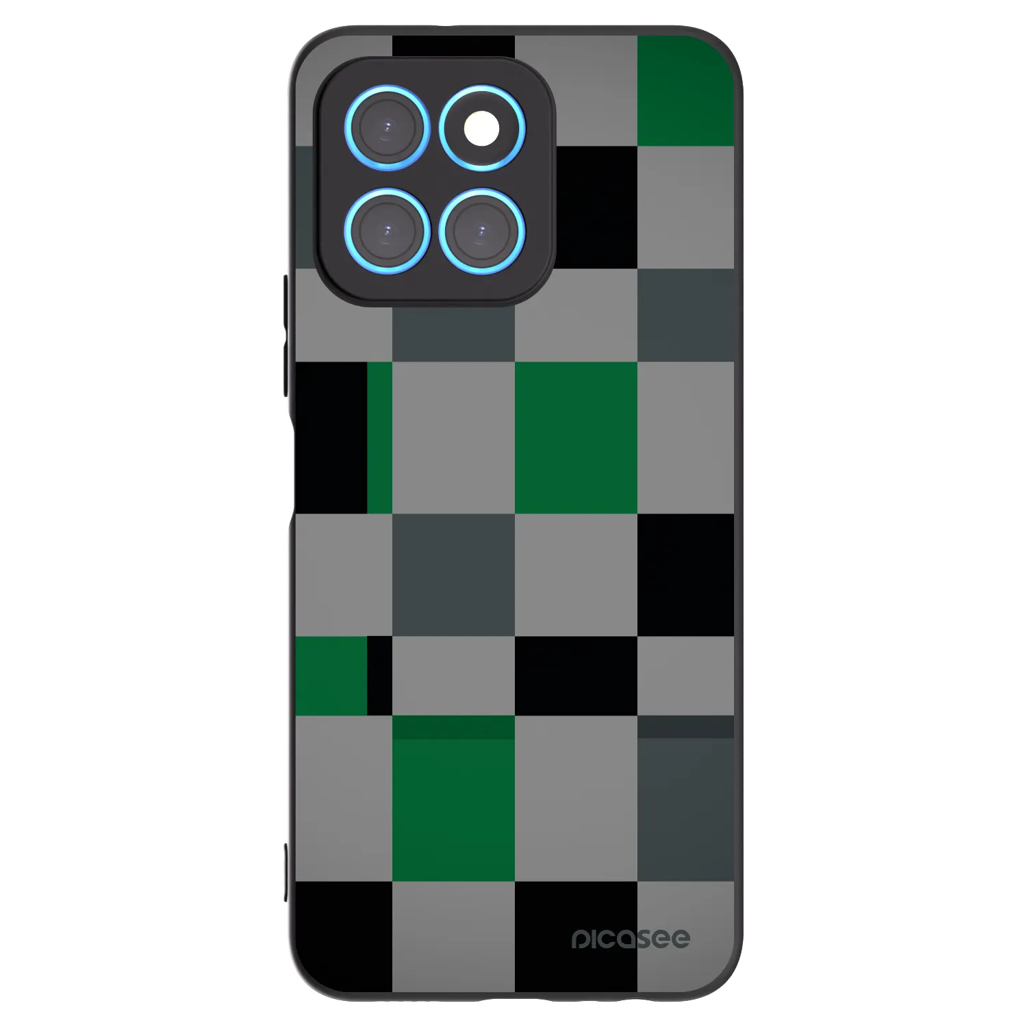 Picasee silikonski črni ovitek za Honor X6 - Block Grid