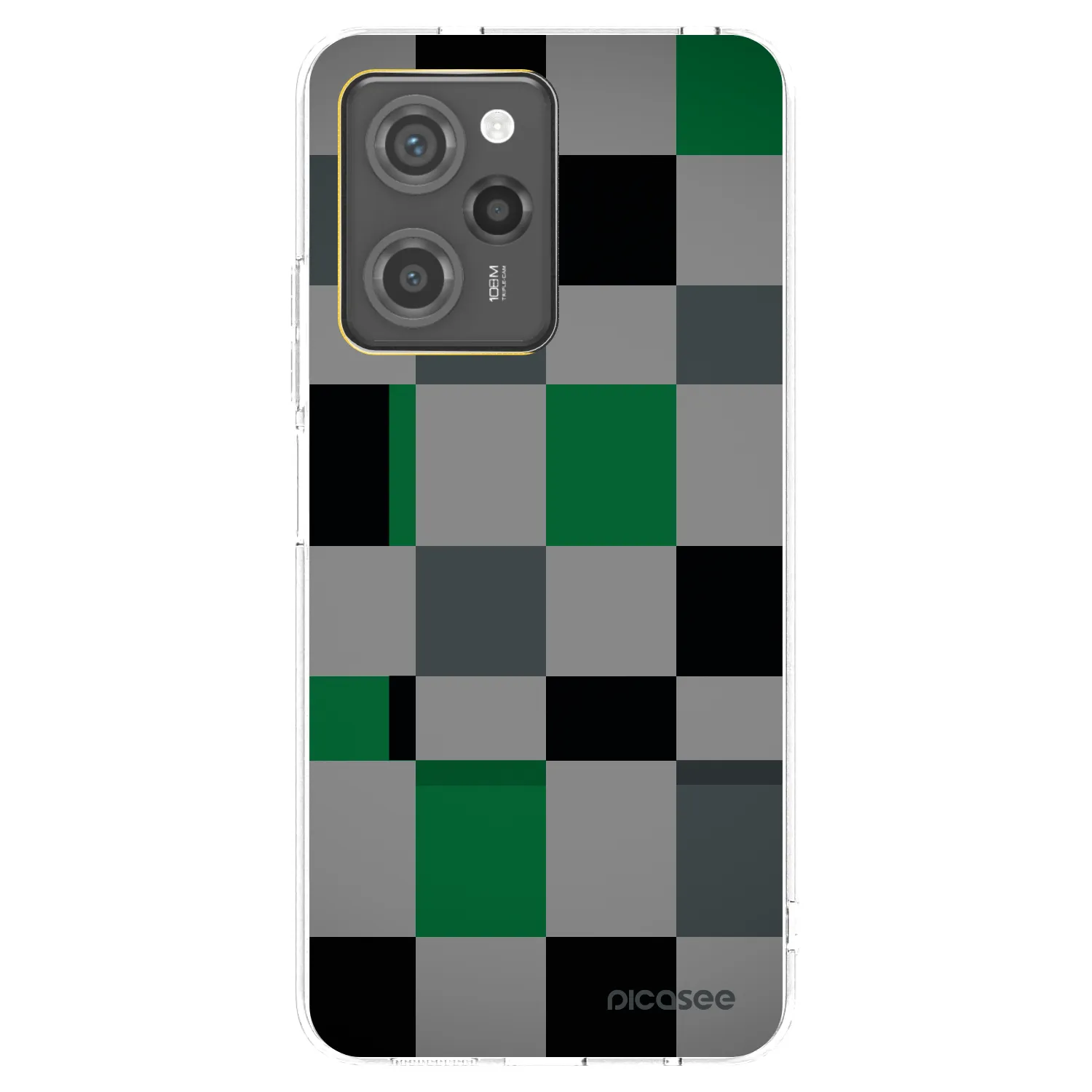 Picasee silikonski črni ovitek za Xiaomi Poco X5 Pro - Block Grid