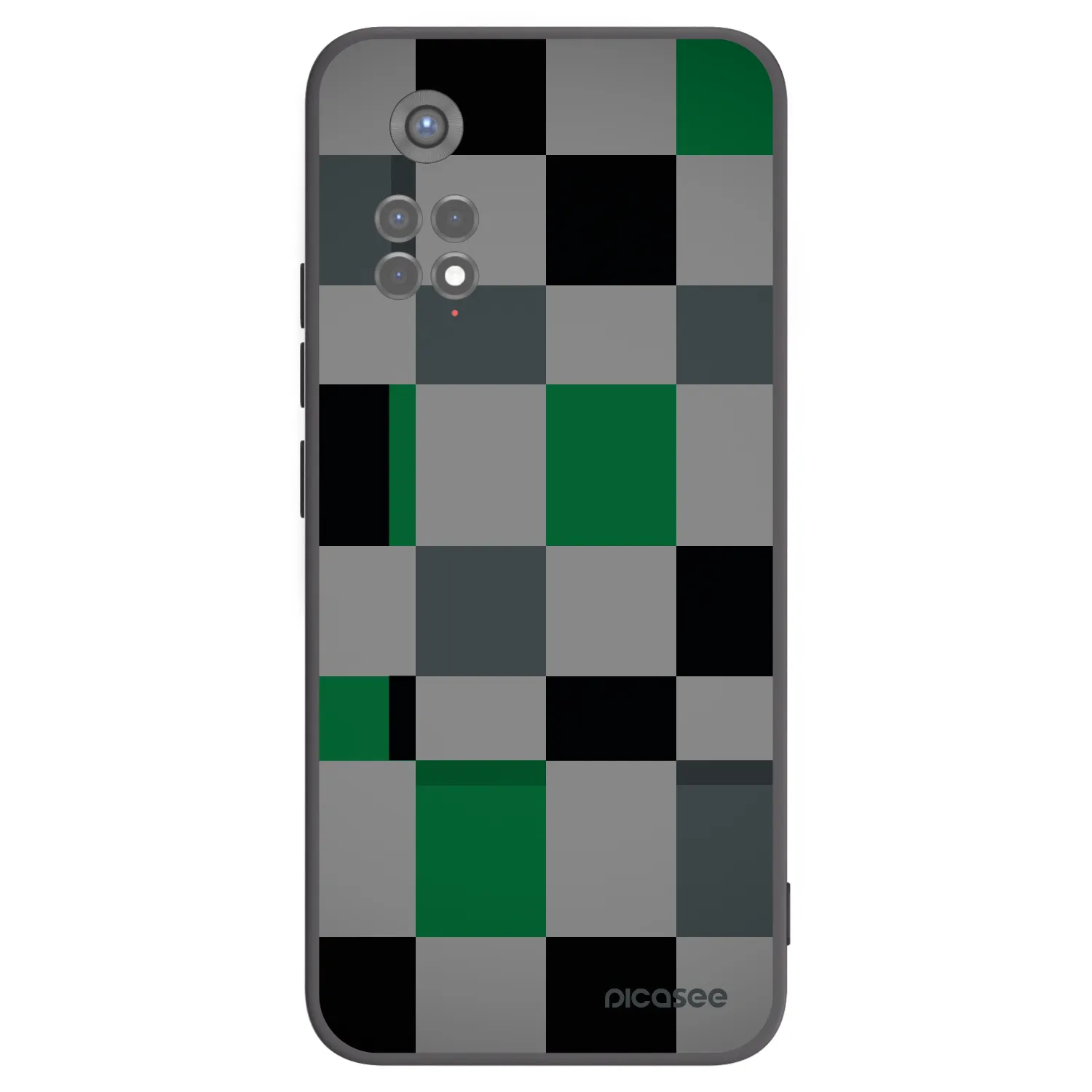 Picasee silikonski črni ovitek za Xiaomi Redmi Note 11S 5G - Block Grid