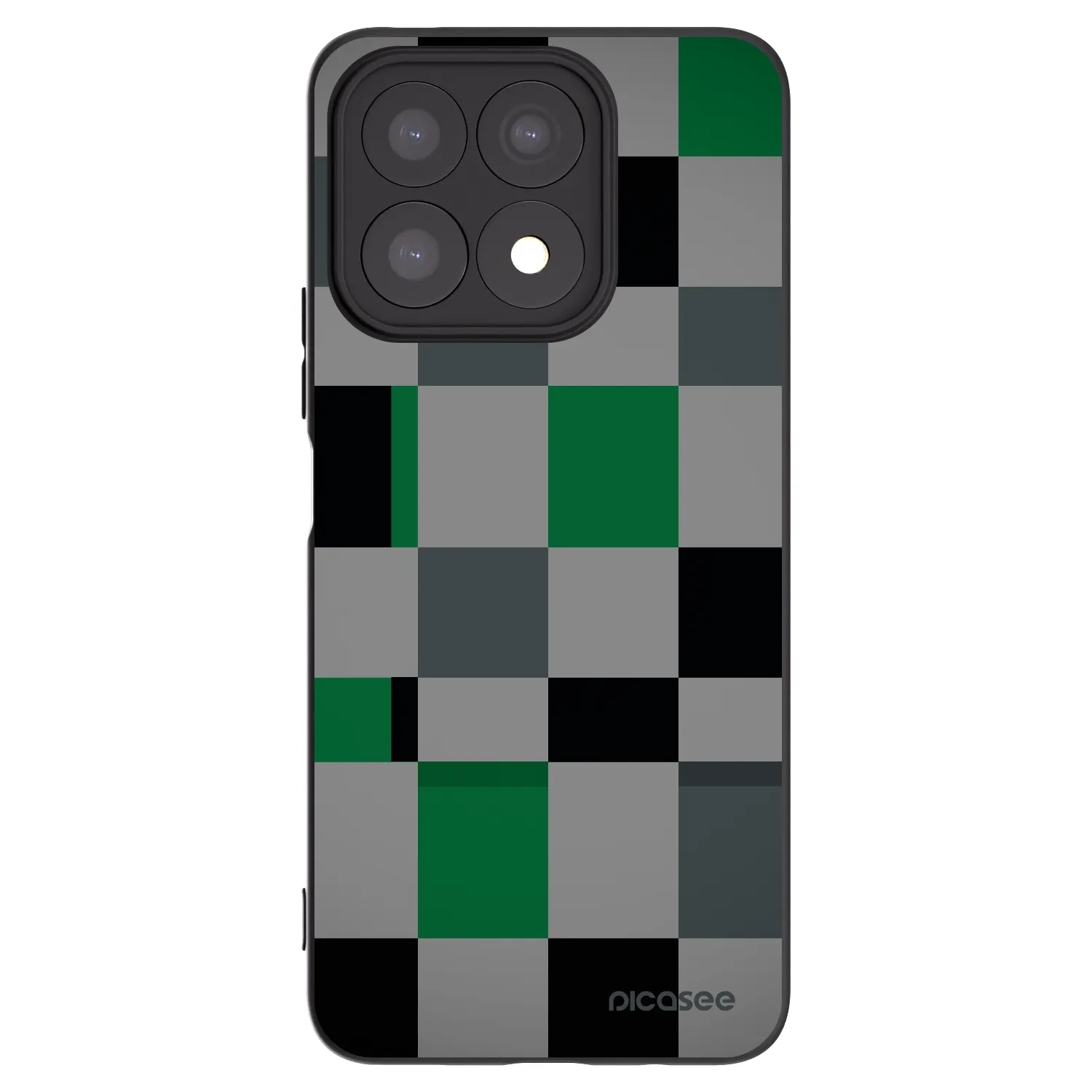 Picasee silikonski črni ovitek za Honor X8a - Block Grid