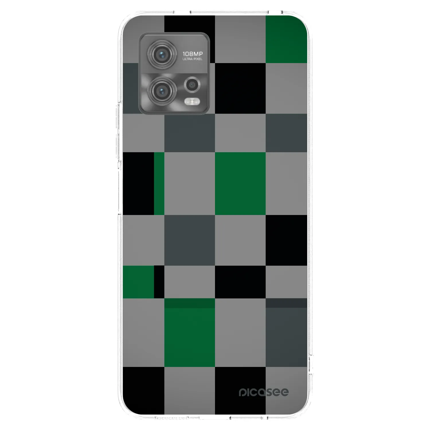 Picasee silikonski prozorni ovitek za Motorola Moto G72 - Block Grid