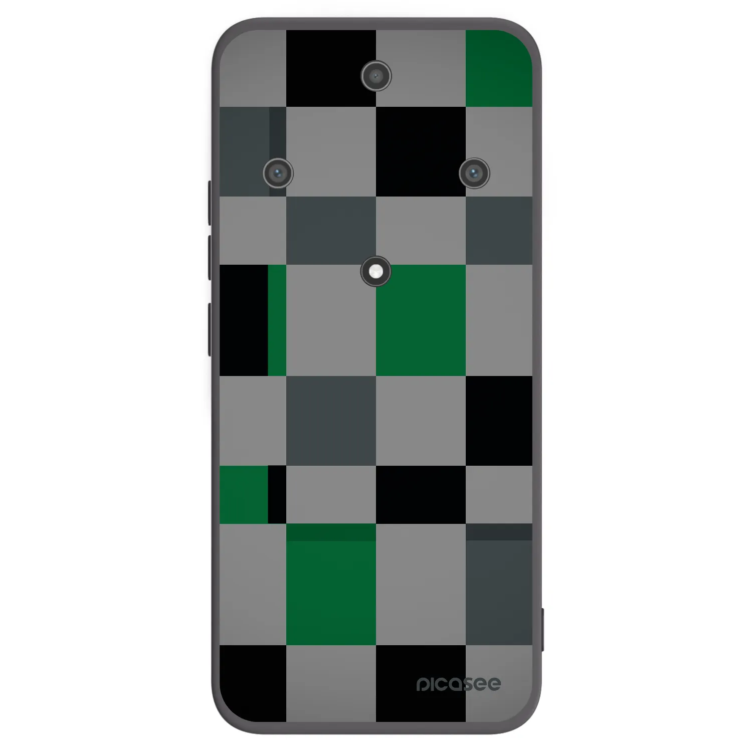 Picasee silikonski črni ovitek za Honor Magic5 Lite 5G - Block Grid