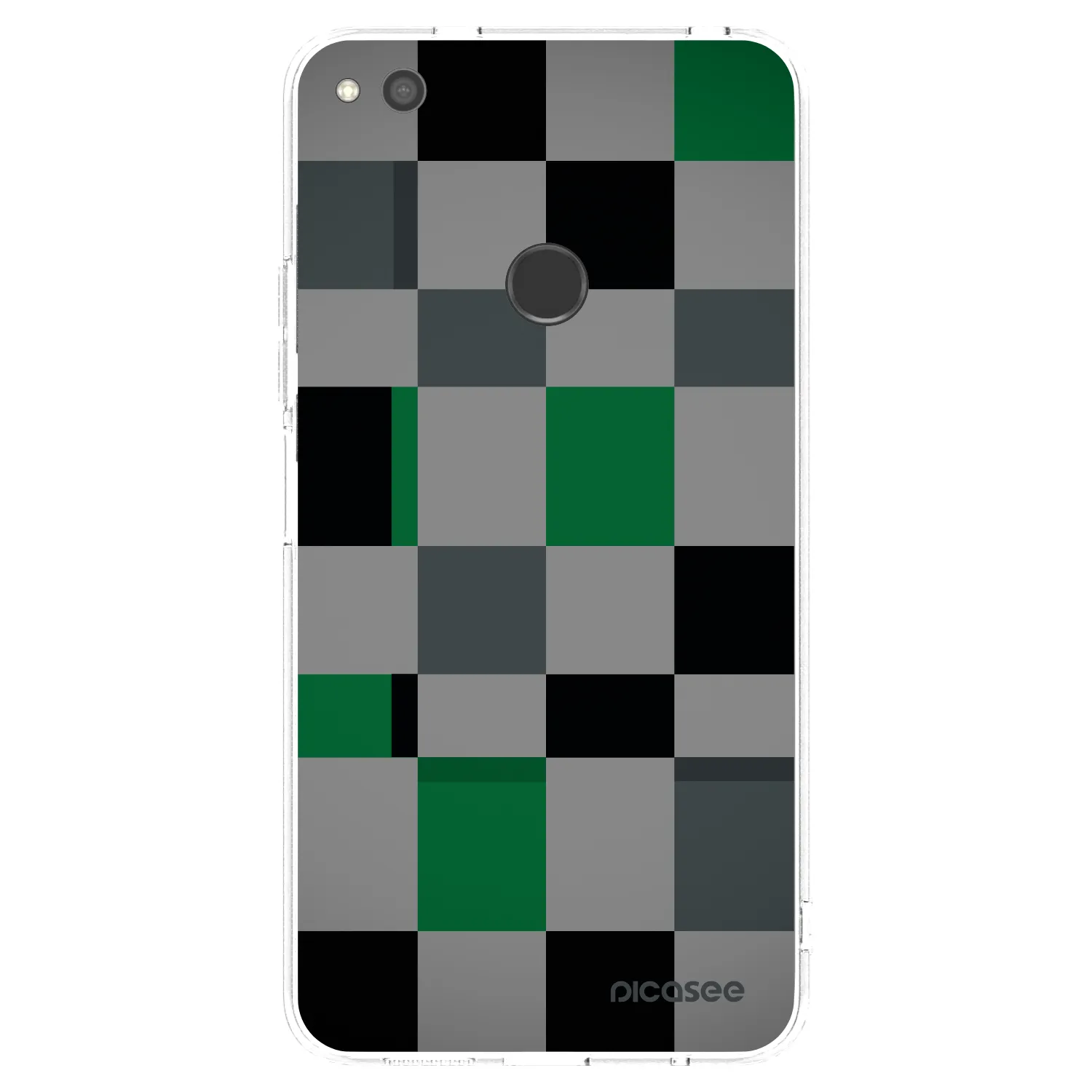 Picasee silikonski prozorni ovitek za Huawei P9 Lite 2017 - Block Grid