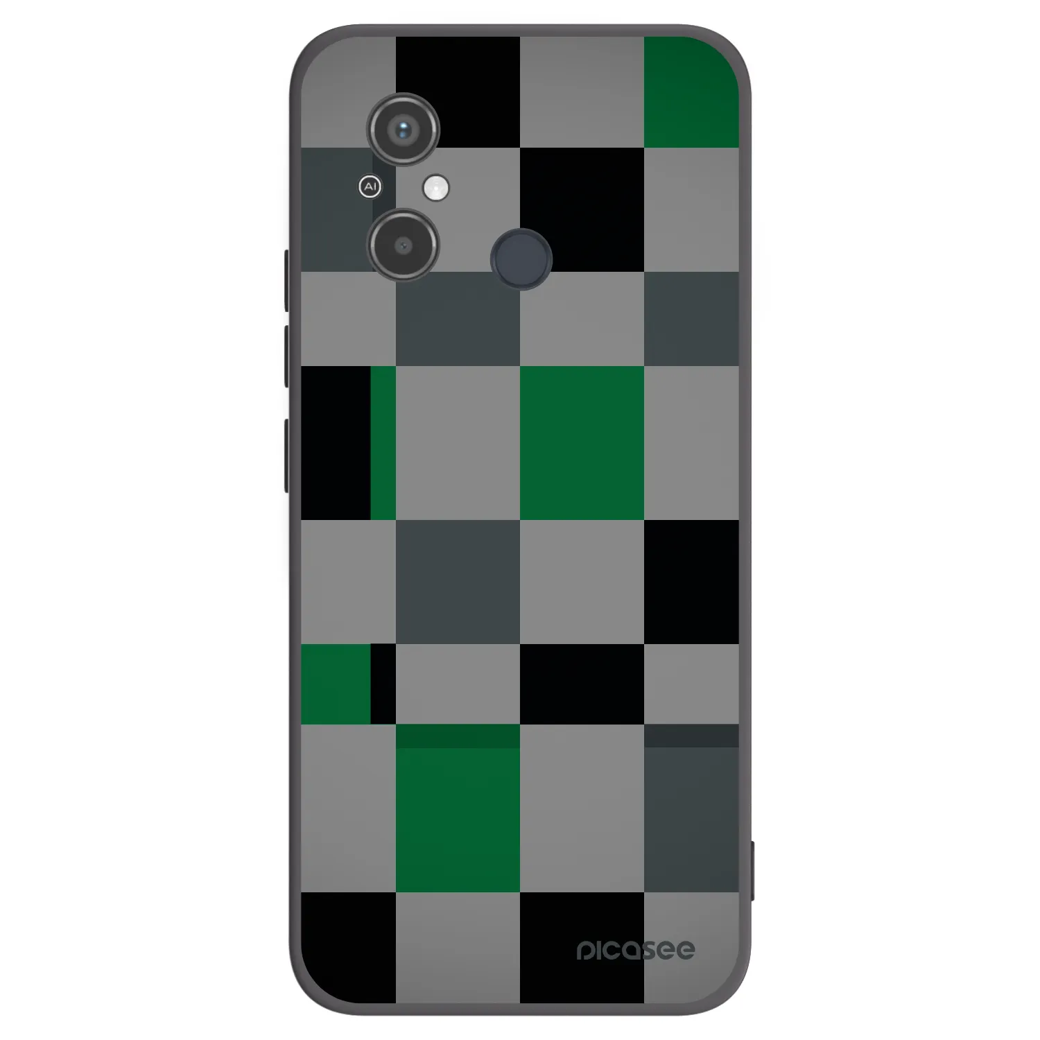 Picasee silikonski črni ovitek za Xiaomi Redmi 12C - Block Grid
