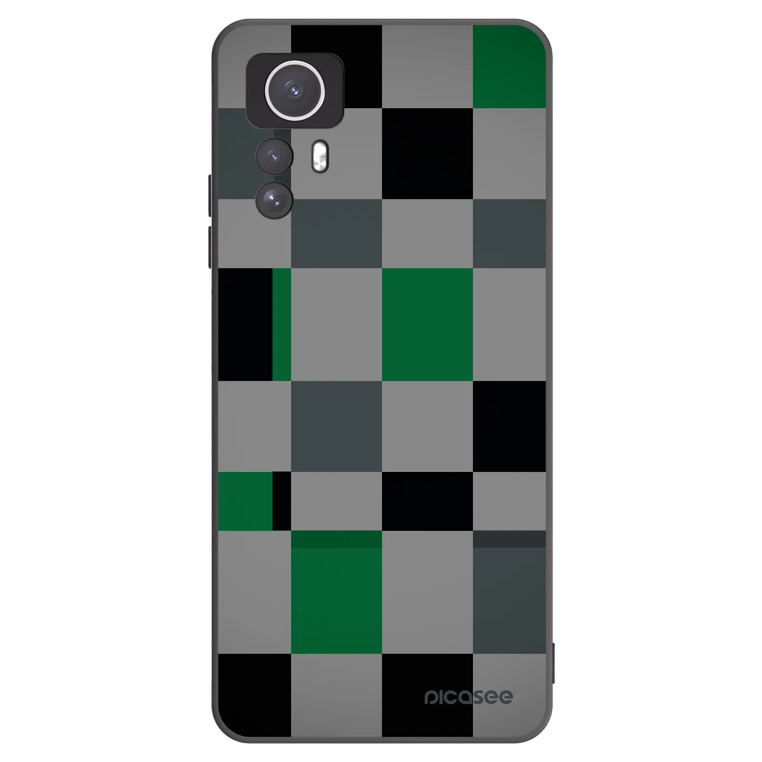 Picasee silikonski črni ovitek za Xiaomi Redmi Note 12S - Block Grid