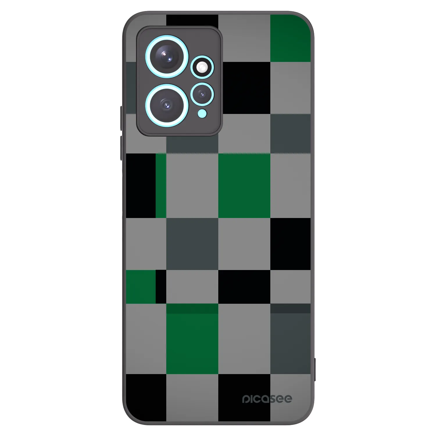 Picasee silikonski črni ovitek za Xiaomi Redmi Note 12 4G - Block Grid
