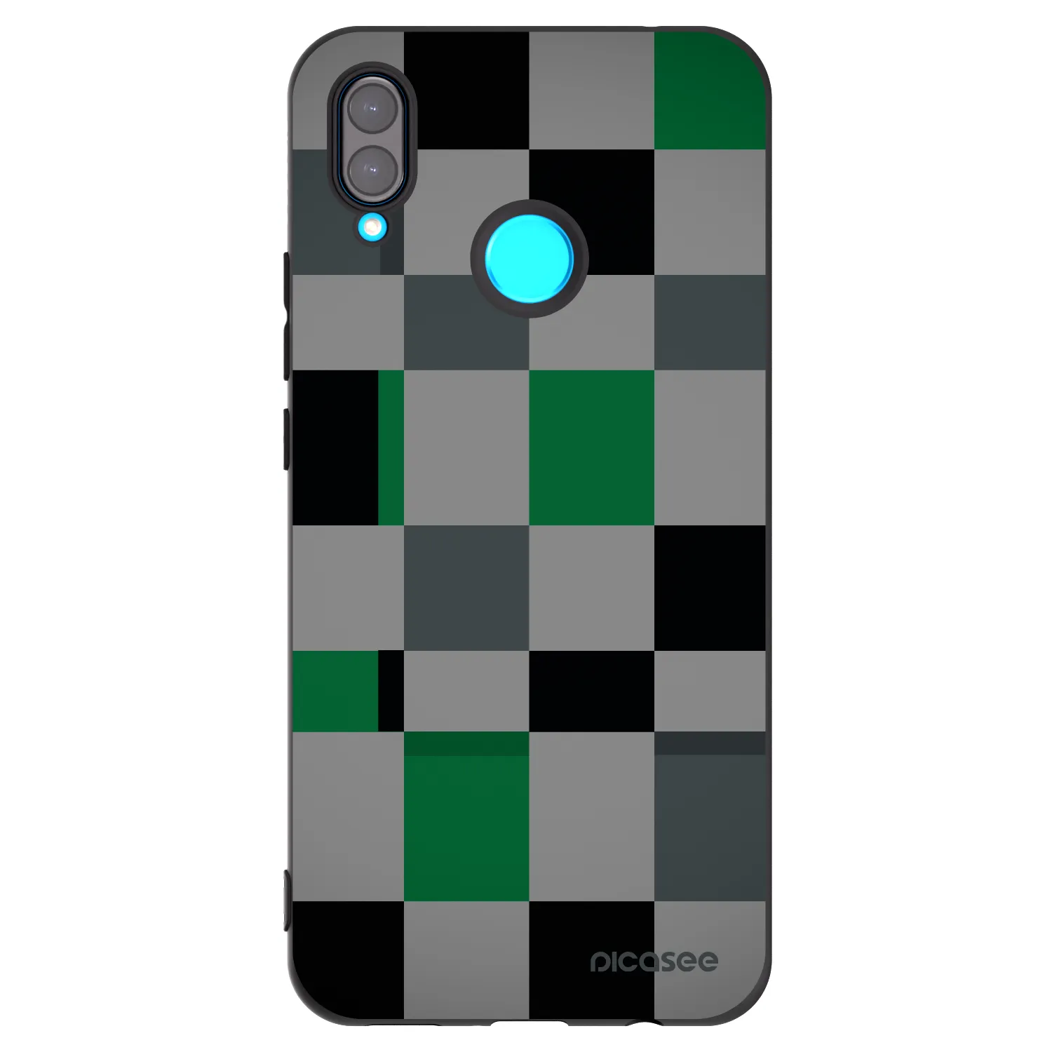 Picasee silikonski črni ovitek za Huawei Nova 3 - Block Grid