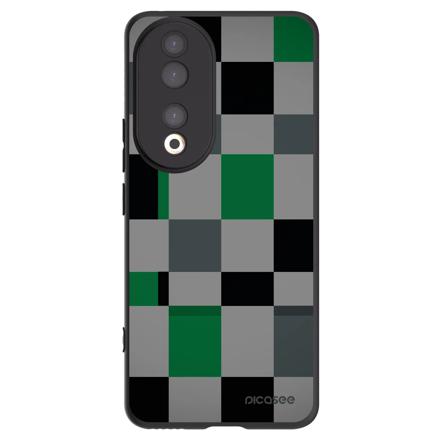 Picasee silikonski črni ovitek za Honor 90 5G - Block Grid
