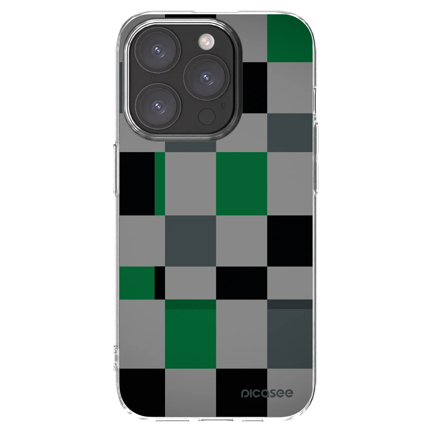 Picasee silikonski prozorni ovitek za Apple iPhone 15 Pro - Block Grid