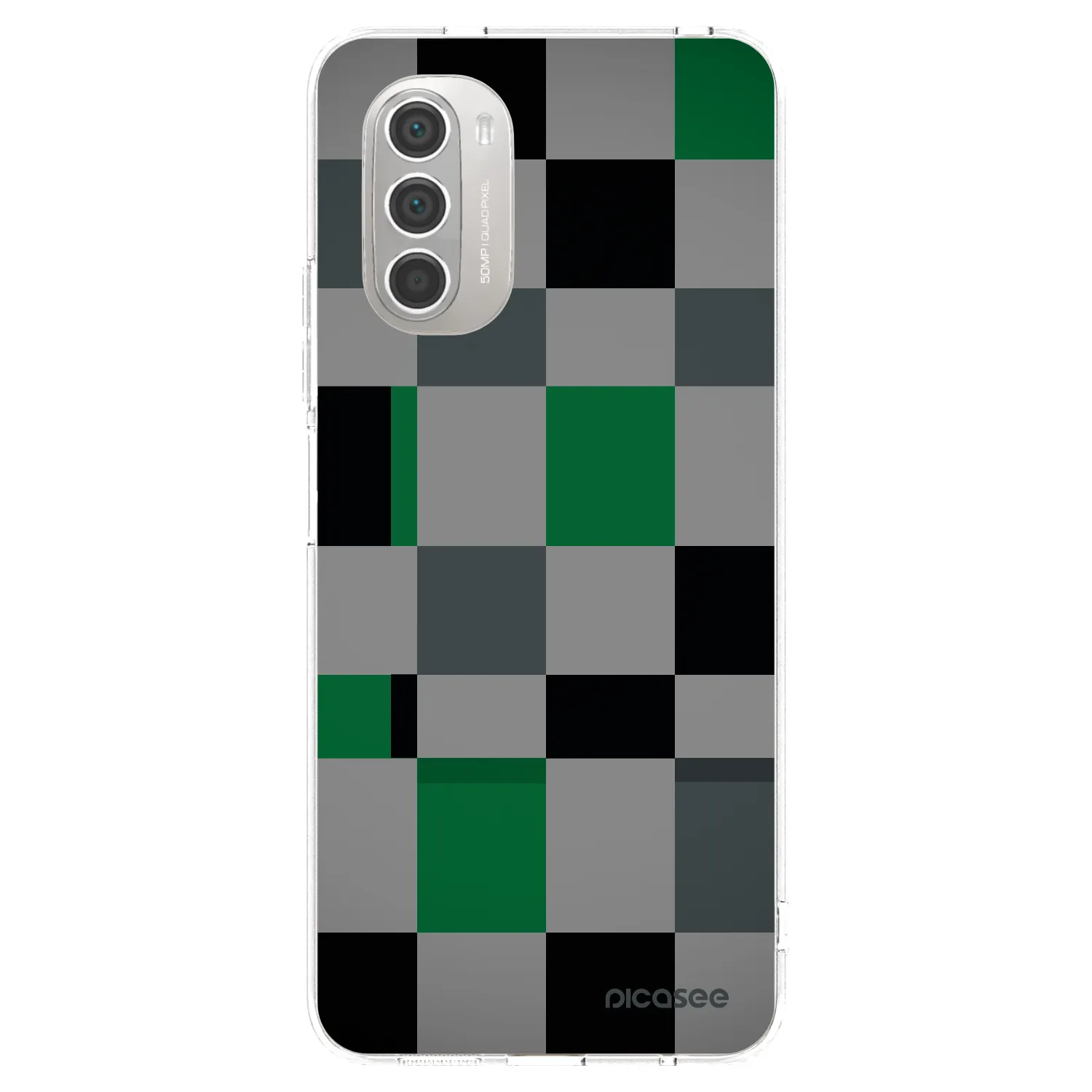 Picasee silikonski prozorni ovitek za Motorola Moto G51 - Block Grid